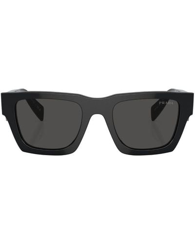 Prada Logo-lettering Square Sunglasses - Black