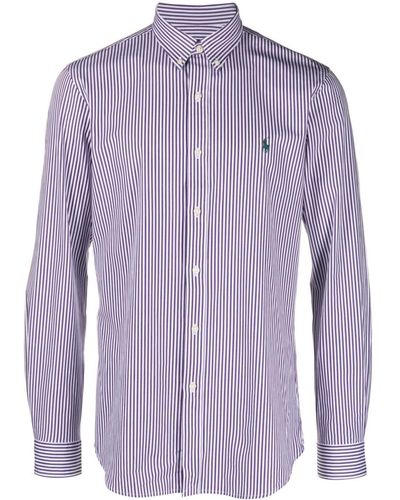 Polo Ralph Lauren Camisa a rayas con motivo Polo Pony - Morado