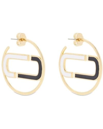 Marc Jacobs Large Enamel Hoop Earrings - Metallic