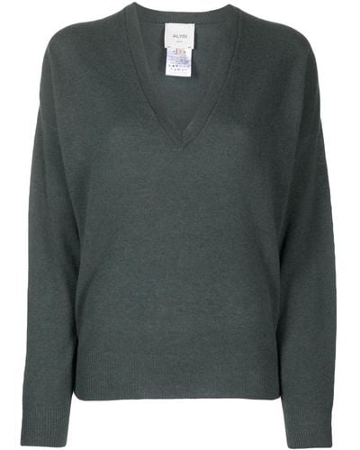 Alysi V-neck Wool-blend Sweater - Green