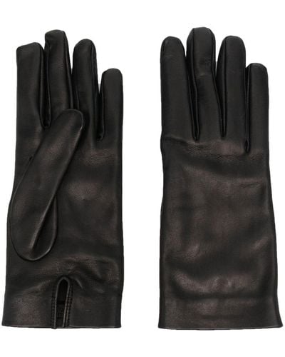 Saint Laurent Silk-lined Leather Gloves - Black