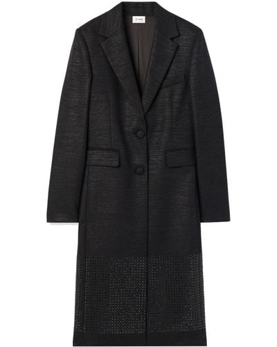 St. John Metallic Twill Tailored Coat - Black