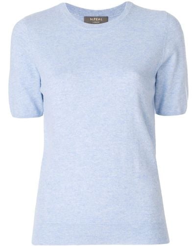 N.Peal Cashmere Cashmere Round Neck T-shirt - Blue