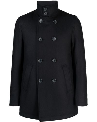 Herno High-neck Double-breasted Coat - Black