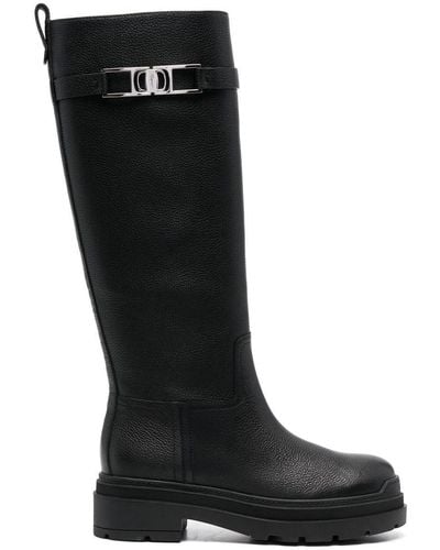 Ferragamo Stivale Ryder Leather Boots - Black