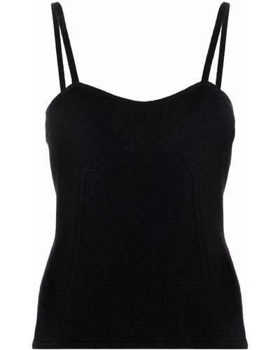 FEDERICA TOSI Spaghetti-strap Knit Top - Black