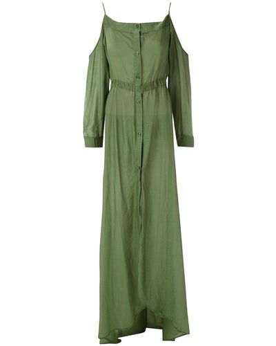 Amir Slama Silk Maxi Dress - Green