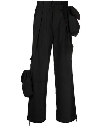 Adererror Straight-leg Stretch-wool Pants - Black