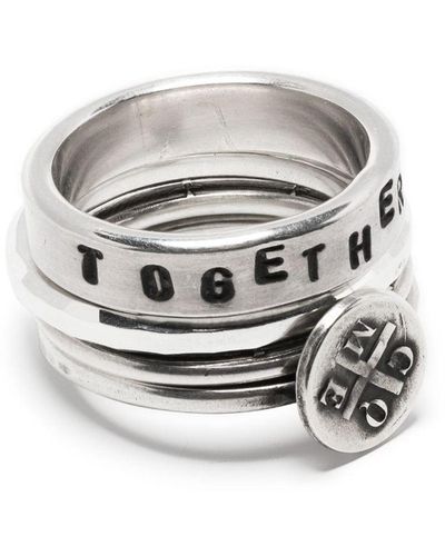 Werkstatt:münchen Come Together Ring (set Of Four) - Grey