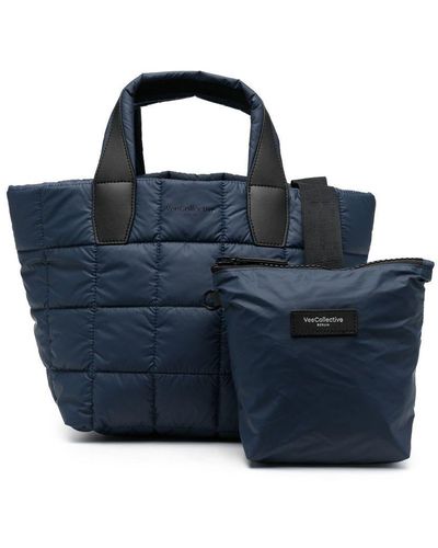 VEE COLLECTIVE Quilted Tote Bag - Blue