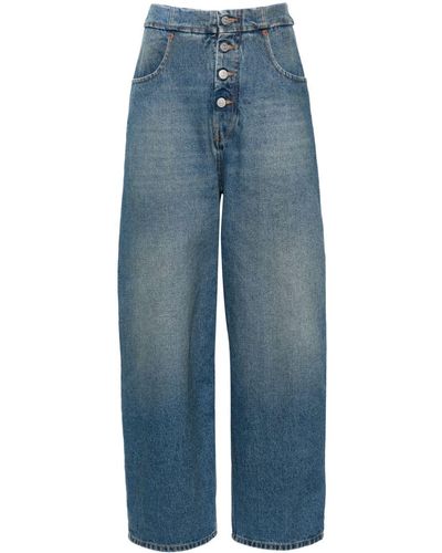 MM6 by Maison Martin Margiela High-rise wide-leg jeans - Blau