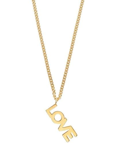 Burberry Gold-plated Logo Love Necklaces - Metallic