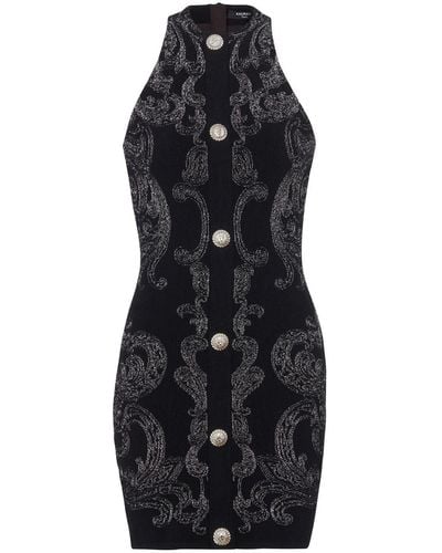 Balmain Mini-jurk Met Paisley-print - Zwart