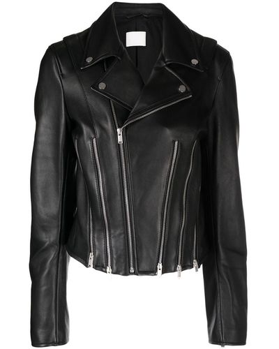 Dion Lee Corset Leather Biker Jacket - Black