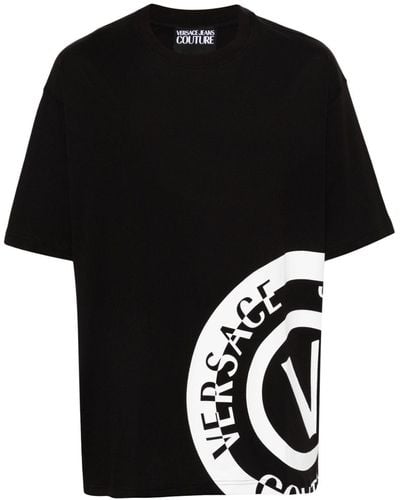 Versace Jeans Couture T-Shirt mit Logo-Print - Schwarz