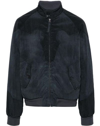 Maison Margiela Crinkled Zip-Up Jacket - Blue