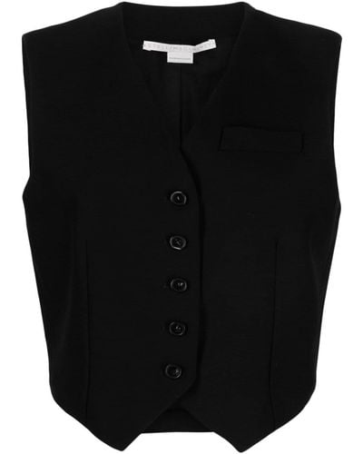 Stella McCartney Wool Cropped Vest - Black