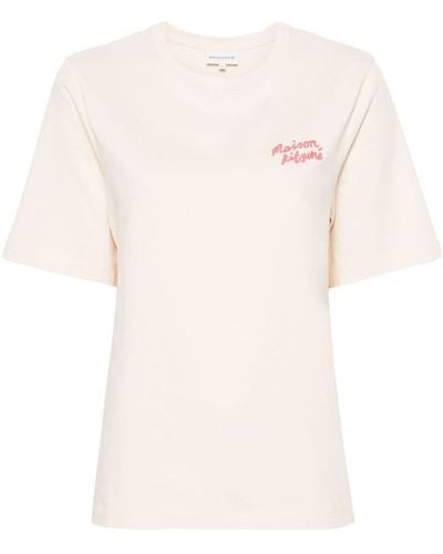 Maison Kitsuné T-shirt en coton à logo brodé - Neutre