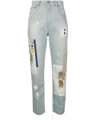 Monse Gerade Jeans mit Patches - Blau