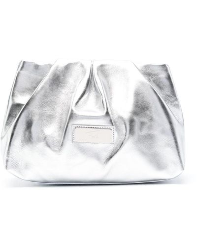 Roberto Festa Saturnia Leather Clutch Bag - White