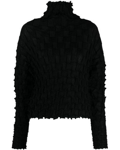 Issey Miyake Sheel-knit Wool-blend Sweater - Black