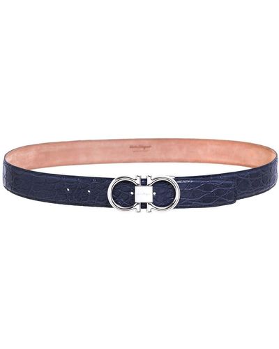Ferragamo Gancini-buckle Adjustable Belt - Blue