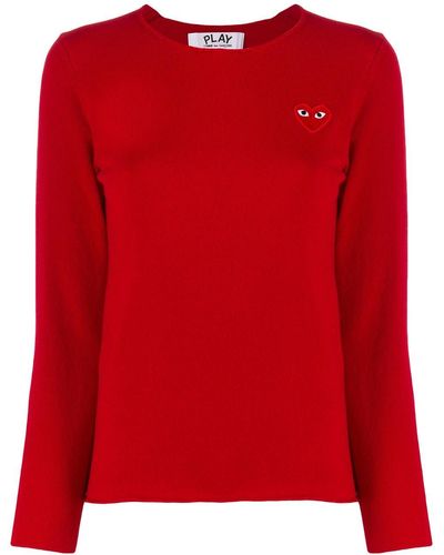 COMME DES GARÇONS PLAY Chest Logo Sweater - Red
