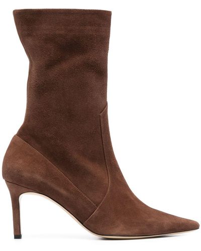 P.A.R.O.S.H. Stivale 80mm Suede Ankle Boots - Brown