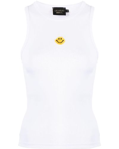 Joshua Sanders Tanktop mit Smiley - Weiß