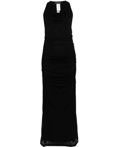 Fabiana Filippi Draped-collar Sleeveless Dress - Black