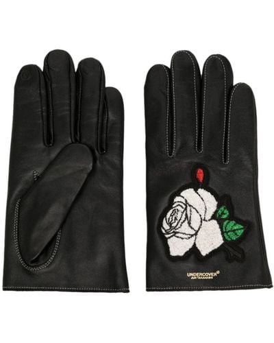 Undercover Logo-print Patch-detail Gloves - Black