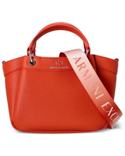 Armani Exchange Pebbled Faux-leather Tote Bag - Red