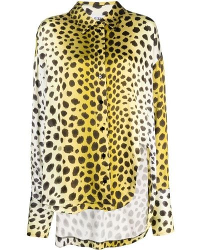 The Attico Hemd mit Leoparden-Print - Gelb