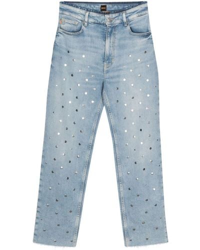 BOSS Jeans Met Studs - Blauw