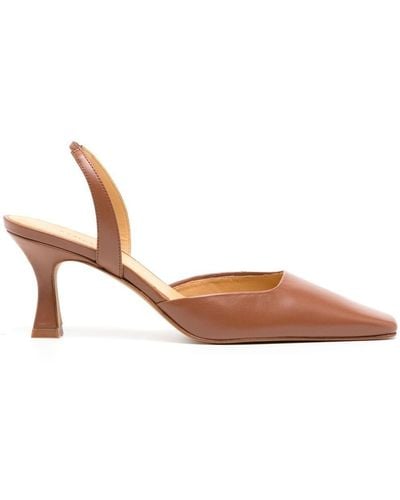 Rejina Pyo Square-toe 65mm Slingback Court Shoes - Pink