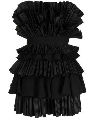 Acler Elsher Ruffled Strapless Minidress - Black