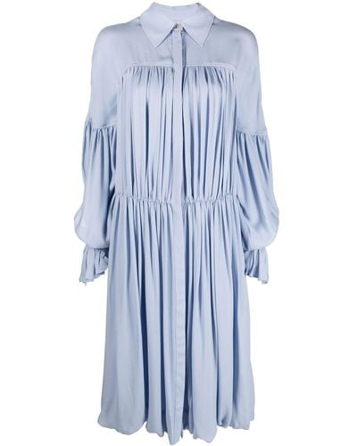 Khaite Colleen Silk Midi Dress - Blue