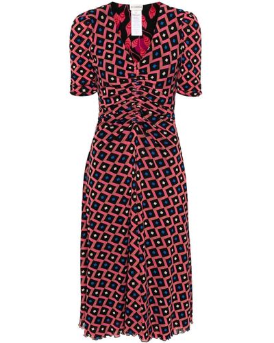 Diane von Furstenberg Omkeerbare Midi-jurk - Rood