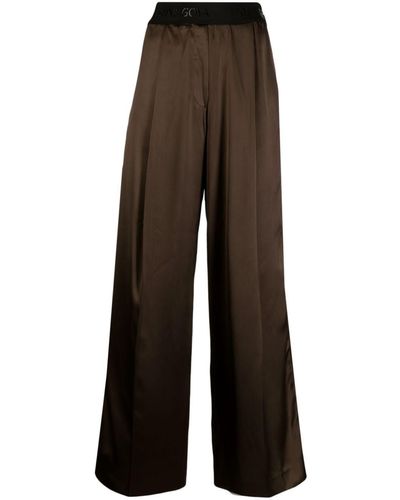 Stine Goya Ciara Satin Wide-leg Trousers - Brown