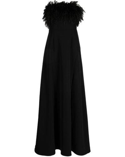 Rachel Gilbert Linc Feather-embellished Strapless Gown - Black