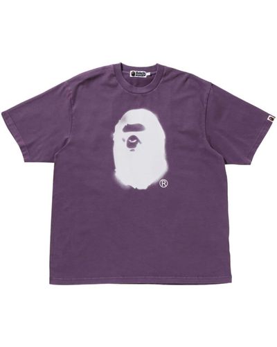 A Bathing Ape Ape Head Cotton T-shirt - Purple