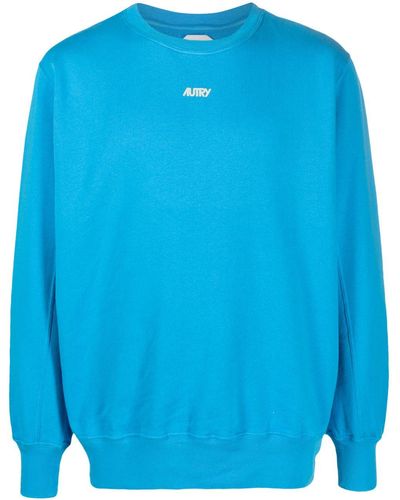 Autry Sweat en coton à logo floqué - Bleu