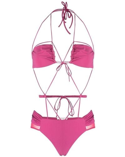 Nensi Dojaka Pink Ruched Swimsuit - Women's - Polyester/elastane