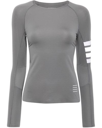 Thom Browne 4-bar Long-sleeve T-shirt - Gray