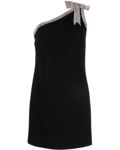 Elie Saab Crystal-embellished One-shoulder Minidress - Black