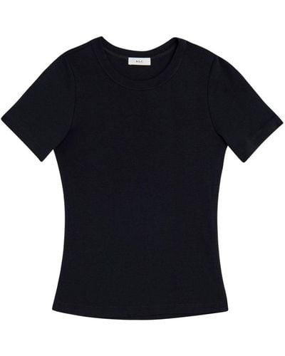 A.L.C. Geribbeld Katoenen T-shirt - Zwart