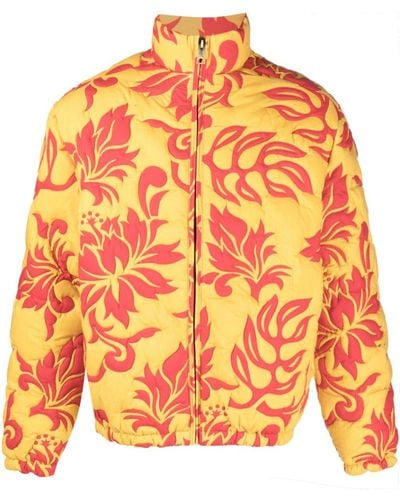 ERL Printed Quilted Puffer - Orange