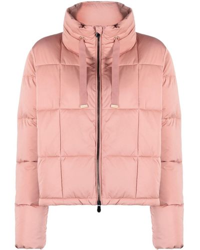 Save The Duck Logo-patch Padded Hooded Jacket - Pink