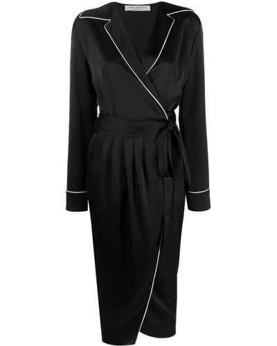 Philosophy Di Lorenzo Serafini Contrasting-trim Wrap Midi Dress - Black