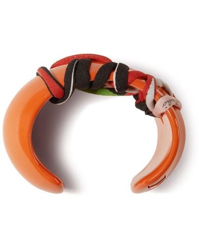 Emilio Pucci Logo-lettering Open-cuff Design Bracelet - Orange